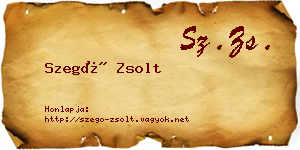 Szegő Zsolt névjegykártya